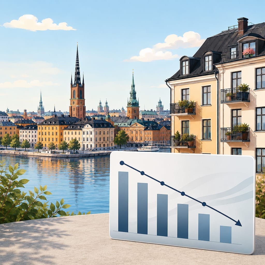 Prisfall på lägenheter i Stockholm i Juli
