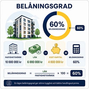 Fastighet värd 10 miljoner med 60 procents belåningsgrad